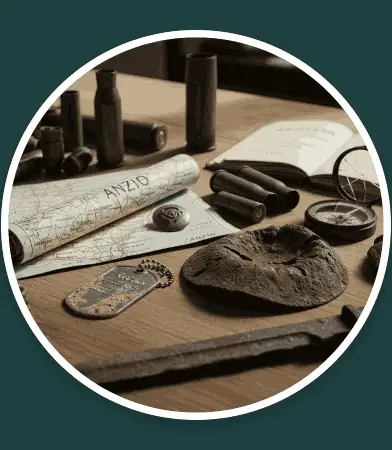 Immagine dei cimeli dei soldati