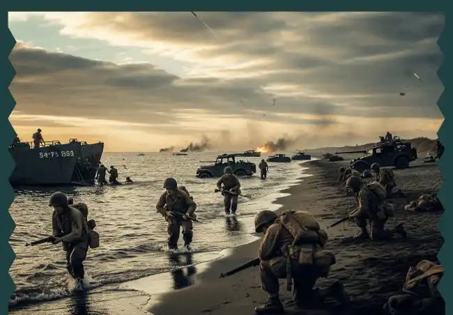 Immagine dei soldati sulla costa